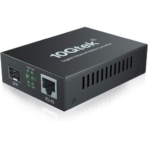 Gigabit Ethernet Media Converter, 1.25G SFP Fiber to Ethernet RJ45 Converter, Auto-Negotiation