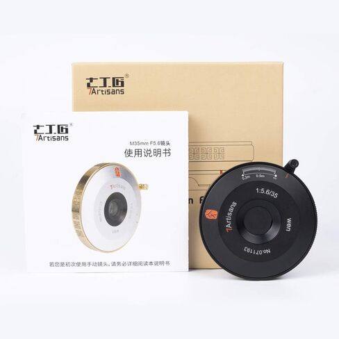 7artisans 35mm f5.6 Full Frame Format Manual Focus Len Compatible with Leica M-Mount for Leica M,M10,M240M-P240,M-TYP246,M-P,M 262,M7(Black Gold) in Saudi Arabia