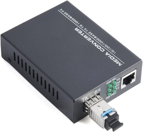 Gigabit SFP Media Converter - 1 SFP to 1 RJ45 Transceiver, 10/100/1000M Fiber Optic Switch with 3KM/20KM LC/SC SFP Module, Auto - Negotiation (1PCS) in Kuwait