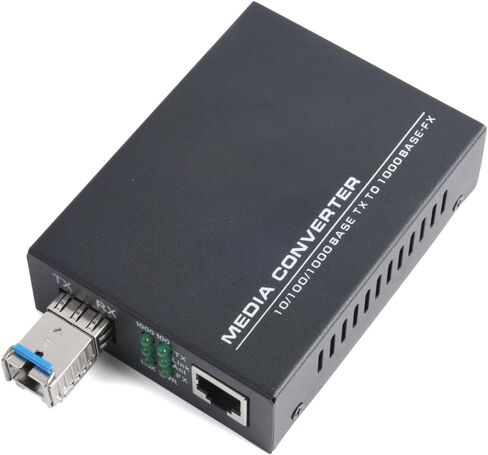 Gigabit SFP Media Converter - 1 SFP to 1 RJ45 Transceiver, 10/100/1000M Fiber Optic Switch with 3KM/20KM LC/SC SFP Module, Auto - Negotiation (1PCS) in Kuwait