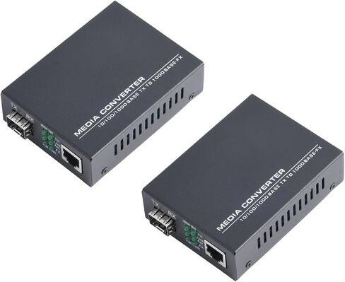 Gigabit SFP Media Converter - 1 SFP to 1 RJ45 Transceiver, 10/100/1000M Fiber Optic Switch with 3KM/20KM LC/SC SFP Module, Auto - Negotiation (1PCS) in Kuwait