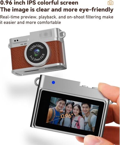 Pomya Keychain Small Vintage Digital Camera, 1080P FHD 0.96 Inch Color Screen, 128GB Memory Card, LED Fill Light Pocket Digital Camera (Green) in Saudi Arabia