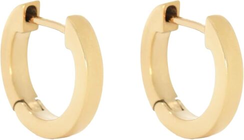 أقراط دائرية ذهبية مكتنزة للنساء بيلا هجيز - مجوهرات مقاومة للماء والعرق - أقراط من الفولاذ المقاوم للصدأ مع طلاء PVD ذهبي اللون عيار 14 قيراط - Hey Harper in Kuwait