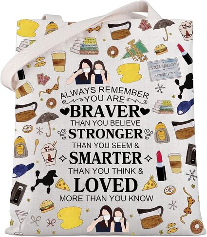 WSNANG G Girls TV Show Gift Luke's Diner Tote Bag Gilmore TV Show قابلة لإعادة الاستخدام حمل حقيبة كتف Lorelai Rory Gilmore Fan Gift in Kuwait