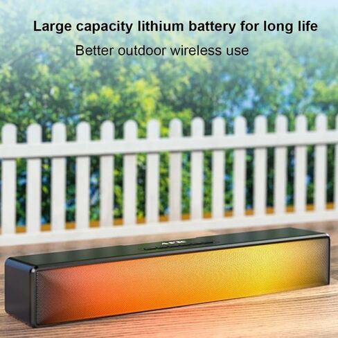 Speaker Colorful Lights Computer Game Audio Gaming Video Game TV Audio Player with Charging Port(D) in Kuwait