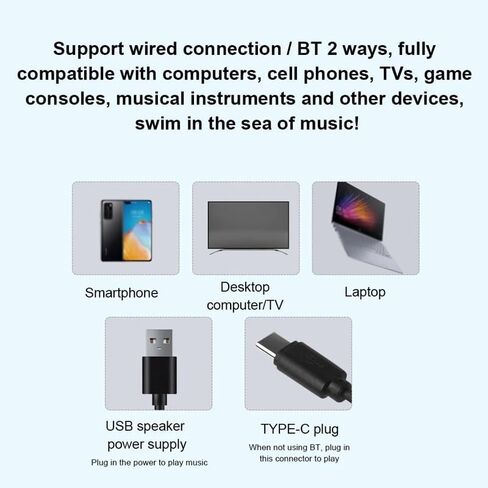 Speaker Colorful Lights Computer Game Audio Gaming Video Game TV Audio Player with Charging Port(D) in Kuwait