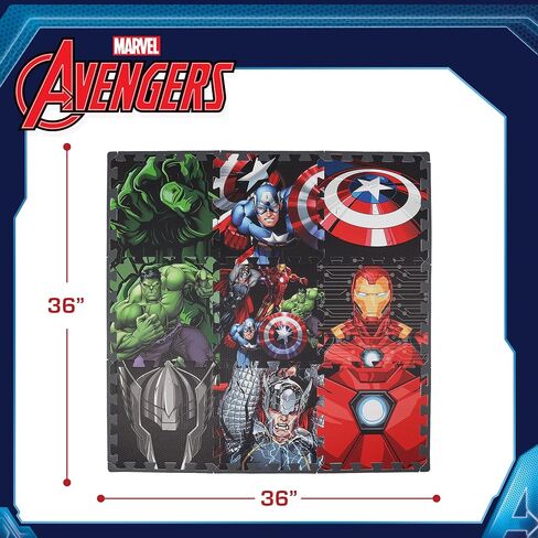سجادة إسفنجية Marvel Spider-Man EVA، بلاط أرضيات من إسفنج EVA متشابك ومضاعف، متعدد، 91.44 × 91.44 سم in Saudi Arabia