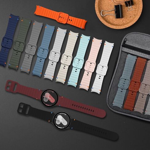 12 حزمة رياضية نطاقات مع منظم التخزين متوافق مع Samsung Galaxy Watch 7 6 5 4 Band 40mm 44mm/Fe 40mm/Watch 6 Classic 47mm 47mm/5 Pro 45mm ، لا يوجد حزام سيليكون ناعم للنساء للنساء الرجال in Kuwait