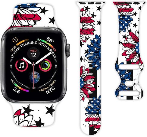 Watch Band Compatible with Apple Watch 38mm 40mm 41mm 42mm 44mm 45mm 49mm for Women Men Sport Silicone Wristbands Strap for IWatch Series 9 8 7 6 5 4 3 2 1 in Saudi Arabia