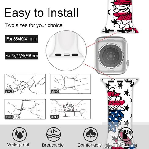 Watch Band Compatible with Apple Watch 38mm 40mm 41mm 42mm 44mm 45mm 49mm for Women Men Sport Silicone Wristbands Strap for IWatch Series 9 8 7 6 5 4 3 2 1 in Saudi Arabia