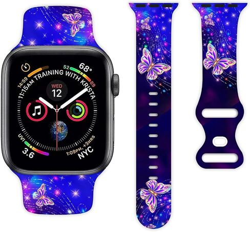 Watch Band Compatible with Apple Watch 38mm 40mm 41mm 42mm 44mm 45mm 49mm for Women Men Sport Silicone Wristbands Strap for IWatch Series 9 8 7 6 5 4 3 2 1 in Saudi Arabia