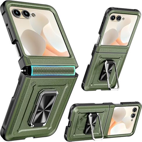 بالنسبة لحالة موتورولا RAZR 2024/2025 [غير مناسب جدًا أو زائد] ، مع حماية المفصلات وحامي الشاشة المدمج ، و 360 درجة من Kickstand غطاء وقائي مقاوم للصدمات الوعرة لـ Moto Razr 2024-Black in Kuwait