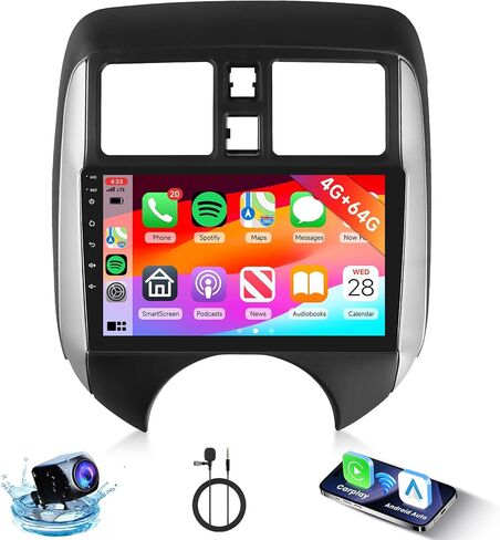 [4G+64G] ستيريو سيارة أندرويد للاختلاف Nissan Versa Note 2014-2018 مع Radio Android Auto Radio و Hodozzy 9 بوصة مع GPS ، رابط المرآة ، البلوتوث ، WiFi ، DSP ، FM/RDS Radio in Saudi Arabia