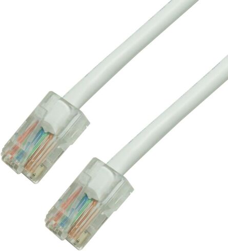 Grandmax 10 Pack - CAT6 2 Foot UTP Ethernet Network Patch Cable, Multiple Colors and Sizes, Snagless/No Boot/White in Kuwait