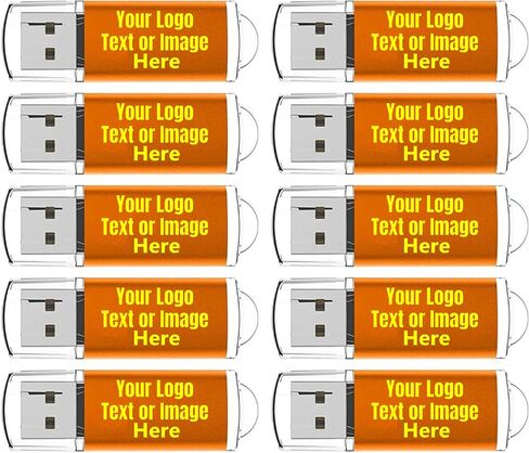 Customized Personalized USB Flash Drive Orange Commercial Promotional Gift Customized Quality USB Flash Drive with Personalized Logo (2GB*10PACK) in Kuwait