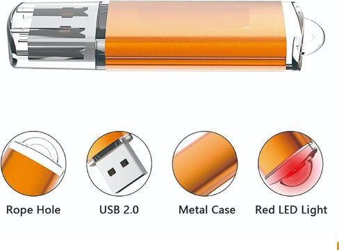 Customized Personalized USB Flash Drive Orange Commercial Promotional Gift Customized Quality USB Flash Drive with Personalized Logo (2GB*10PACK) in Kuwait
