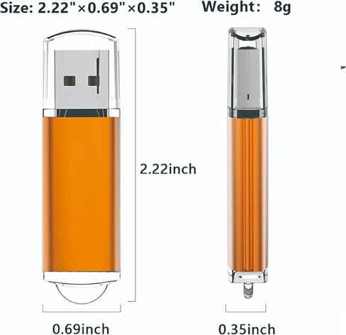 Customized Personalized USB Flash Drive Orange Commercial Promotional Gift Customized Quality USB Flash Drive with Personalized Logo (2GB*10PACK) in Kuwait