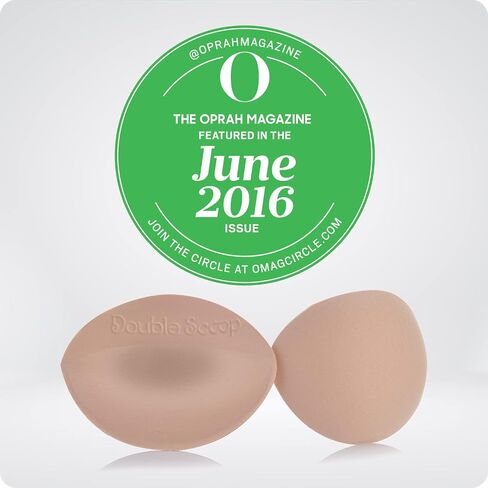 Double Scoop® Push Up Inserts w/Bonus Tape Sticky Strips, Instant Breast Implants, Replacement Bra Pads, Padded Bralette Hack, Breast Lift, Foam Bra Filler Insert, Bra Stuffer, Cup Size D (Pink) in Kuwait