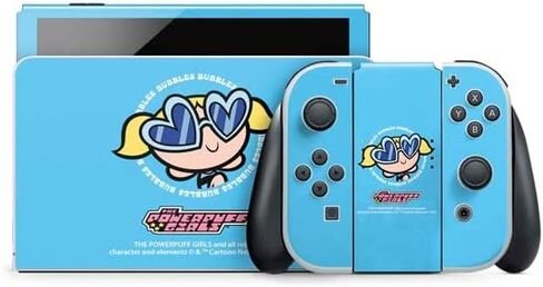Skinit Decal Gaming Skin Compatible with Nintendo Switch OLED (2021) - Officially Licensed Cartoon Network Powerpuff Girls Bubbles Design in Saudi Arabia