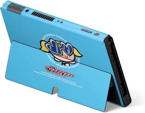Skinit Decal Gaming Skin Compatible with Nintendo Switch OLED (2021) - Officially Licensed Cartoon Network Powerpuff Girls Bubbles Design in Saudi Arabia