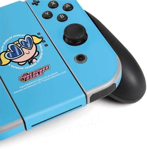 Skinit Decal Gaming Skin Compatible with Nintendo Switch OLED (2021) - Officially Licensed Cartoon Network Powerpuff Girls Bubbles Design in Saudi Arabia