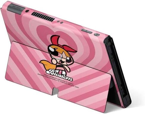 Skinit Decal Gaming Skin Compatible with Nintendo Switch OLED (2021) - Officially Licensed Cartoon Network Powerpuff Girls Bubbles Design in Saudi Arabia