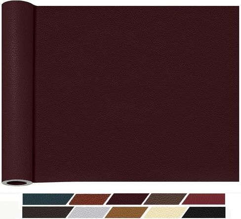 رقعة إصلاح جلدية كبيرة من LEKEONE، شريط إصلاح جلدي PU مقاس 17 × 60 بوصة، رقعة إصلاح ذاتية اللصق مقاومة للماء للأرائك والأثاث وخزائن المطبخ ومقاعد السيارة (17 * 60 بوصة، بني فاتح) in Kuwait