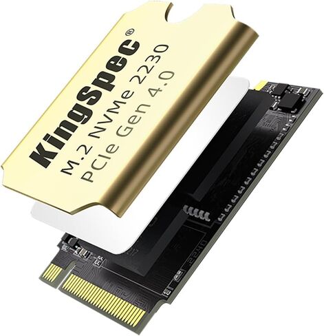 Kingspec 2TB M.2 2230 SSD PCIE 4.0 ، 5000 ميجابايت/ثانية اقرأ التبريد النحاسي ، فلاش NAND ثلاثي الأبعاد ، متوافق مع سطح البخار/ASUS ROG Ally/Surface Pro in Kuwait