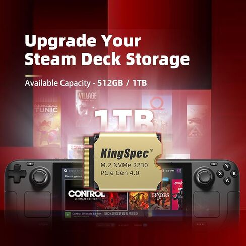 Kingspec 2TB M.2 2230 SSD PCIE 4.0 ، 5000 ميجابايت/ثانية اقرأ التبريد النحاسي ، فلاش NAND ثلاثي الأبعاد ، متوافق مع سطح البخار/ASUS ROG Ally/Surface Pro in Kuwait
