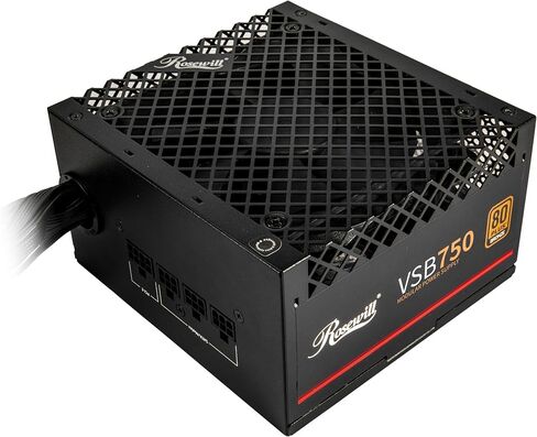 Rosewill VSB 750W 80+ Bronze, ATX 3.0 & 3.1 Compatible, Semi-Modular Power Supply, PCIe 5.1 12V-2x6 Connector, 105°C/221°F Japanese Capacitor, 120mm ICB Silent Fan - 5 Year Warranty in Kuwait