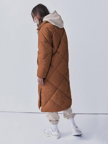 Tankaneo Women's Quilted Puffer Jacket Long Winter Coats Zip Up Baggy Down Outerwear with Pockets in Kuwait