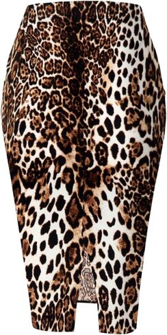 SSOULM Women's Work Office Stretchy Fitted Midi Pencil Skirt with Back Slit and Plus SizeCOCO XL in Kuwait