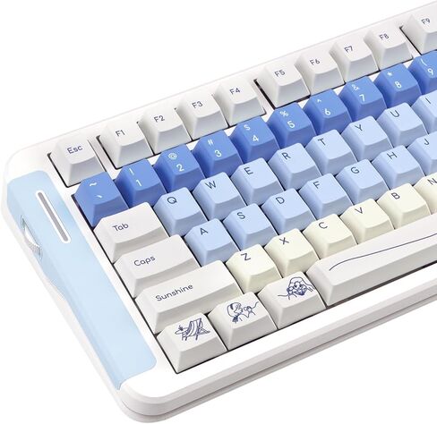 Christmas Theme keycaps 130 Keys Cherry Profile PBT Keycap Set Dye Sub Kawaii Custom Keycaps with Snowman, Christmas Tree Fit for 61/64/87/104/108 Cherry Mx Mechanical Keyboard in Kuwait