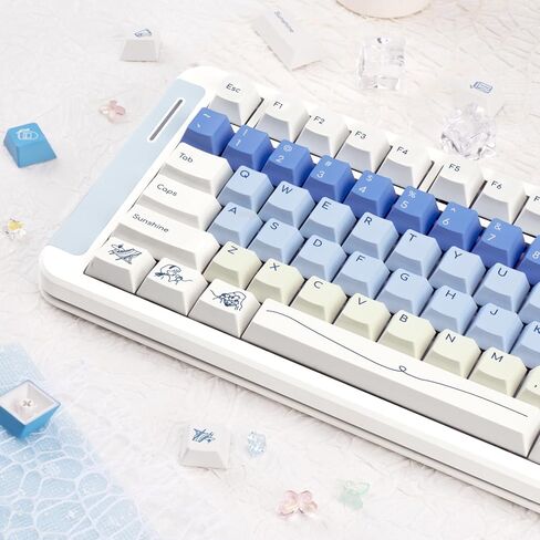 Christmas Theme keycaps 130 Keys Cherry Profile PBT Keycap Set Dye Sub Kawaii Custom Keycaps with Snowman, Christmas Tree Fit for 61/64/87/104/108 Cherry Mx Mechanical Keyboard in Kuwait