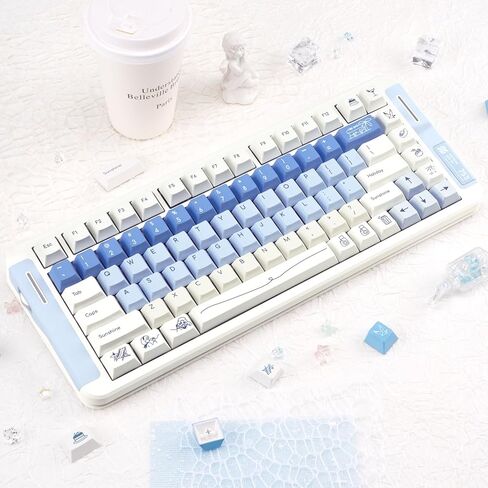 Christmas Theme keycaps 130 Keys Cherry Profile PBT Keycap Set Dye Sub Kawaii Custom Keycaps with Snowman, Christmas Tree Fit for 61/64/87/104/108 Cherry Mx Mechanical Keyboard in Kuwait