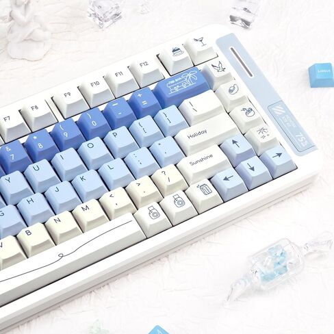 Christmas Theme keycaps 130 Keys Cherry Profile PBT Keycap Set Dye Sub Kawaii Custom Keycaps with Snowman, Christmas Tree Fit for 61/64/87/104/108 Cherry Mx Mechanical Keyboard in Kuwait