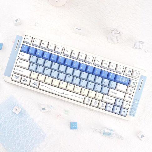 Christmas Theme keycaps 130 Keys Cherry Profile PBT Keycap Set Dye Sub Kawaii Custom Keycaps with Snowman, Christmas Tree Fit for 61/64/87/104/108 Cherry Mx Mechanical Keyboard in Kuwait