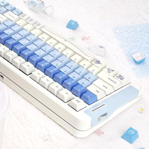 Christmas Theme keycaps 130 Keys Cherry Profile PBT Keycap Set Dye Sub Kawaii Custom Keycaps with Snowman, Christmas Tree Fit for 61/64/87/104/108 Cherry Mx Mechanical Keyboard in Kuwait