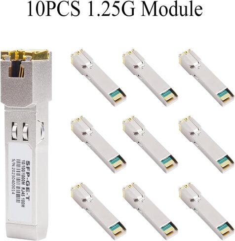 1/5/10PCS Gigabit RJ45 SFP Module - 10M/100M/1000M Adaptive, 1.25G Transceiver (10PCS 10/100/1000M) in Saudi Arabia