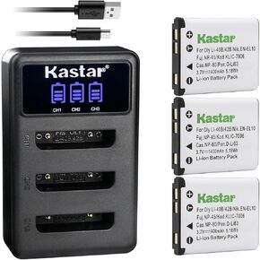 Kastar 2 Pack Battery and LCD Triple USB Charger Compatible with Leica BP-DC17 Lithium-Ion Battery Pack, Leica BC-DC17 Sofort Battery Charger, Leica Sofort Instant Film Camera (Mint)