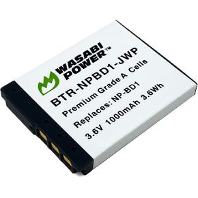 Wasabi Power Battery for Sony NP-BD1, NP-FD1 and Sony Cyber-Shot DSC-G3, DSC-T2, DSC-T70, DSC-T75, DSC-T77, DSC-T90, DSC-T200, DSC-T300, DSC-T500, DSC-T700, DSC-T900, DSC-TX1