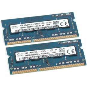 SK Hynix HMT451S6BFR8A 8GB (2x4GB) 1Rx8 DDR3 SO-DIMM PC3-12800 1600MHz 204-Pin Non-ECC CL11 1.35V Laptop Memory Module 2-Peace Kit HMT451S6BFR8A-PB