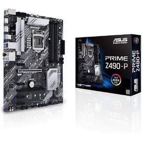 ASUS Prime Z490-P LGA 1200 (Intel® 10th Gen) ATX Motherboard (Dual M.2, DDR4 4600, 1 Gb Ethernet, USB 3.2 Gen 2 USB Type-A®, Thunderbolt™ 3 Support, Aura Sync RGB)