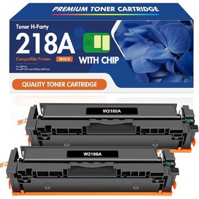 218A W2180A 218X Black Toner Cartridges 2 Pack Compatible Replacement for HP 218A 218X Color Pro 3201dw Pro MFP 3301fdw 3301cdw 3301sdw Printer Ink Set W2180A W2180X Black High Yield