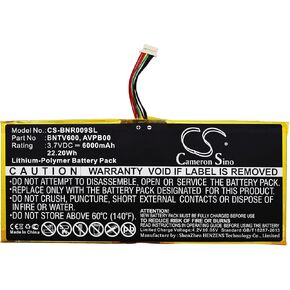 Battery Compatible with Barnes & Noble BNTV600, Nook HD+ Plus, Nook HD+9, Ovation, Part Number: AVPB00, AVPB002-A110-01, BNTV600, GB-S02-308594-0100, 6000mAh
