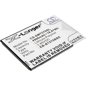 Battery Compatible with Samsung Galaxy Tab Active 3, SM-T570, SM-T575, SM-T575N, SM-T577, Part Number: EB-BT575BBE, GH43-05039A, 4900mAh