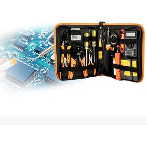 مجموعة أدوات تثبيتات الشبكة أو أدوات الإصلاح ، أداة إصلاح الشبكة المحمولة 17pcs ، حقيبة قماش في أكسفورد عالية الكثافة ، يمكن استخدام أدوات مختلفة معًا بشكل مناسب ، للإصلاحات الإلكترونيات
