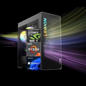 Lenovo Legion T5 High - Performance Gaming Tower Desktop, AMD Ryzen 7 7700X, NVIDIA GeForce RTX 4060 Ti, 64GB DDR5 RAM, 2TB PCIe SSD, RJ-45, HDMI, DisplayPort, Wi-Fi 6, Wired KB&Mouse, Windows 11 Pro