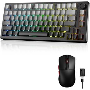 DAREU Wireless Keyboard and Mouse:EK75 PRO 75% Wireless Mechanical Gaming Keyboard &A950 Wing 35g Ultra-Lightweight 8K Polling Rate Wireless Gaming Mouse Combo