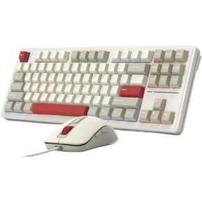 M87 Retro TKL لوحة المفاتيح السلكية وسرد الماوس 87 Hot Swappable RGB لوحة المفاتيح الميكانيكية متوافقة مع توافق الكمبيوتر (FGMB)